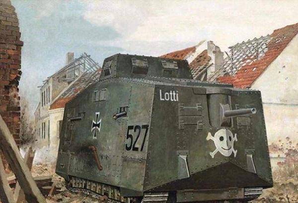 "18兄弟铁棺材"a7v,一个"移动城堡"的功败垂成_德国_型坦克_英国军队