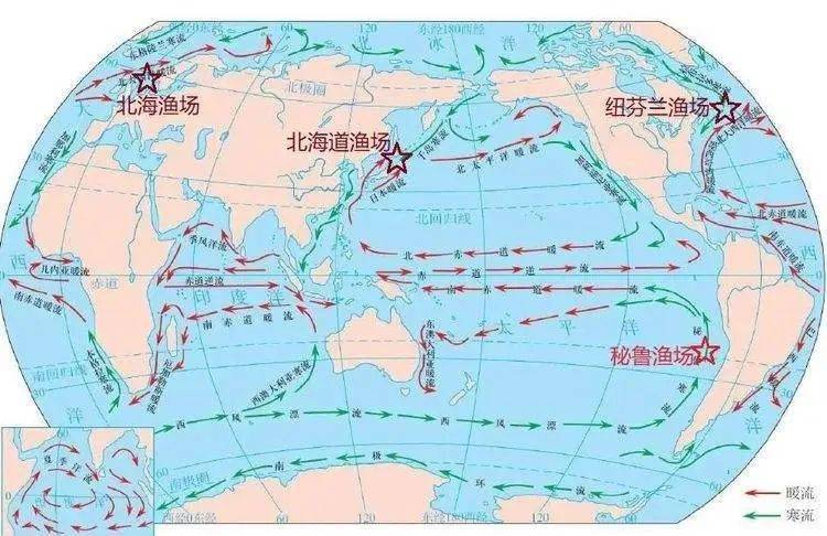 3,北海渔场,是由北大西洋暖流与东格陵兰寒流交汇形成