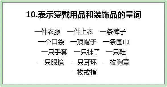 每周至少读两遍！1-6年级基础量词24类全整理，考试肯定用的上！  小升初作文 第10张