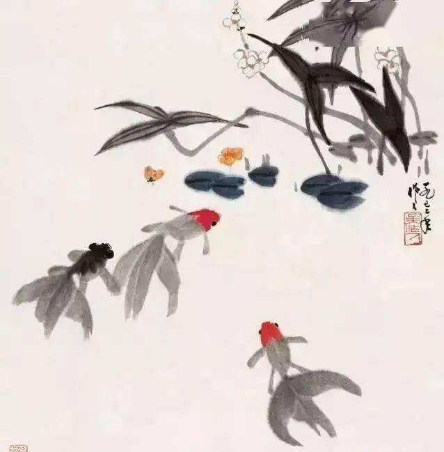 八雅轩丨【八雅轩在线】他是现代画坛画金鱼名家，他画金鱼生动逼真，堪称一绝！