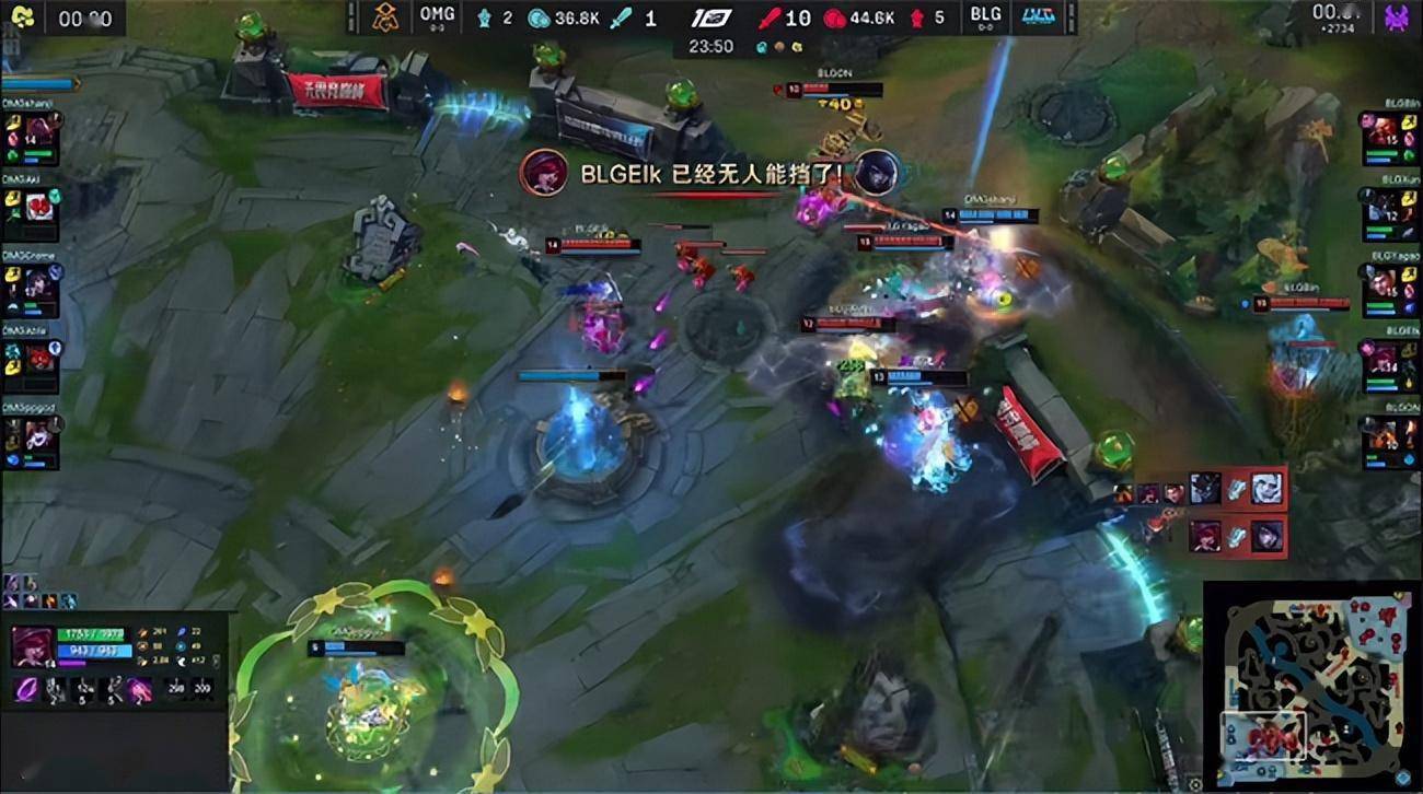 LOL-LPL：Elk超神霞两度单杀Able厄斐琉斯，BLG 2-0战胜OMG！