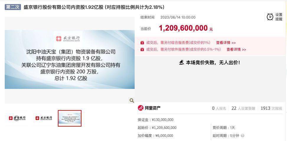 盛京银行股权二次流拍，中小银行股权为何无人买账？
