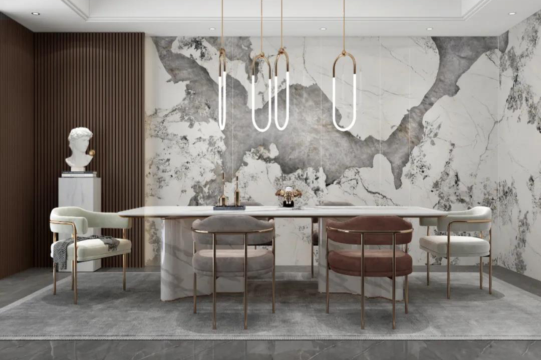 岩板定制雪山银狐飞舞在皑皑雪山中