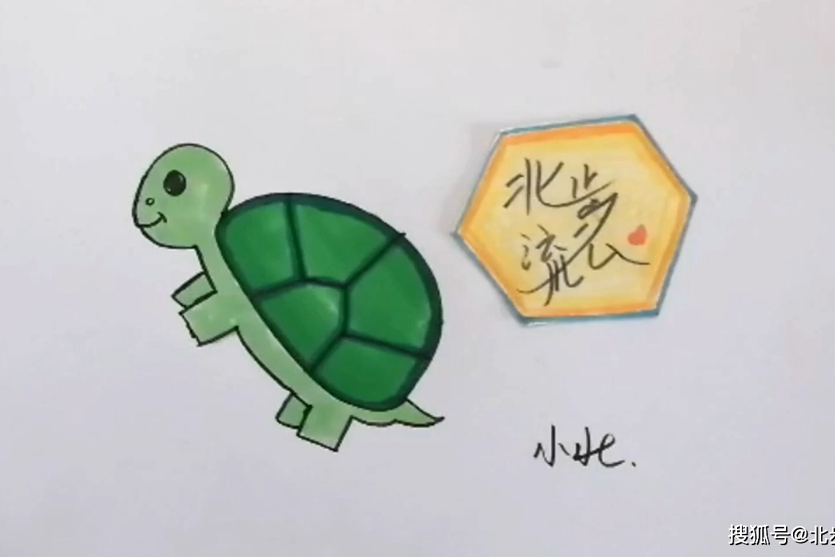 儿童简笔画,用数字3画一只小乌龟,绘画步骤