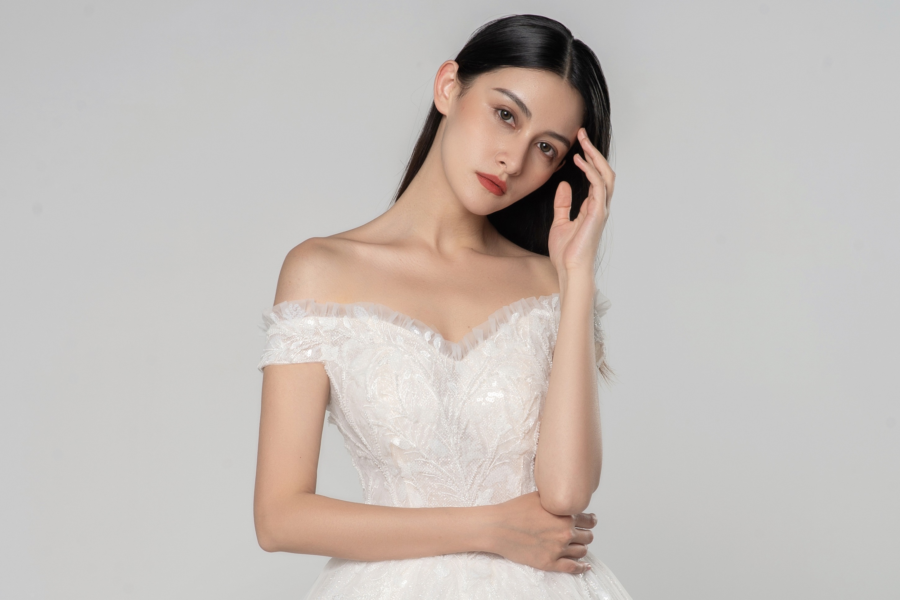 mzbridal婚纱礼服我的一字肩婚纱梦