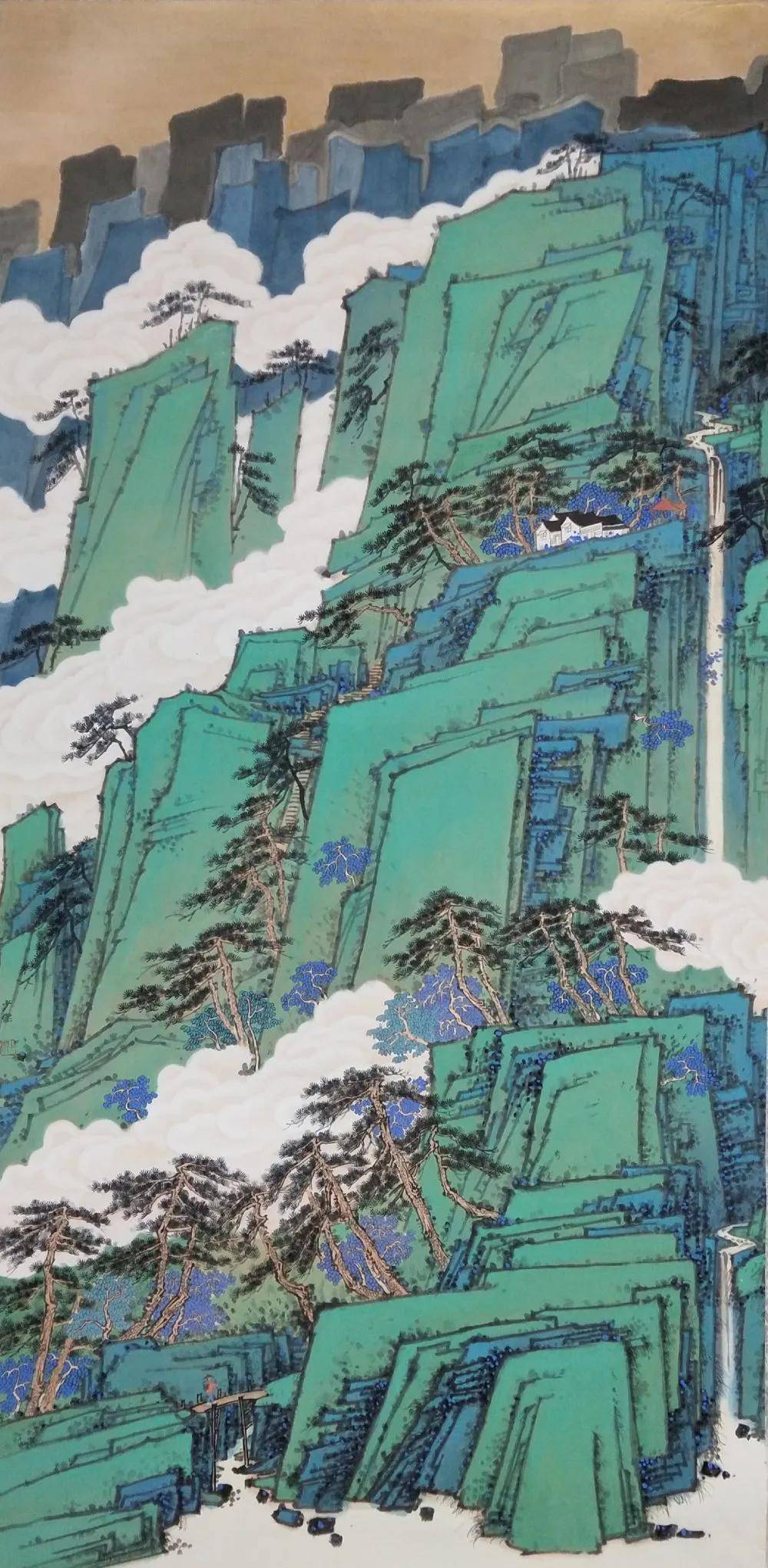 作品名称《绿水青山》 作品规格:180cm×97cm 作品材质:纸本设色
