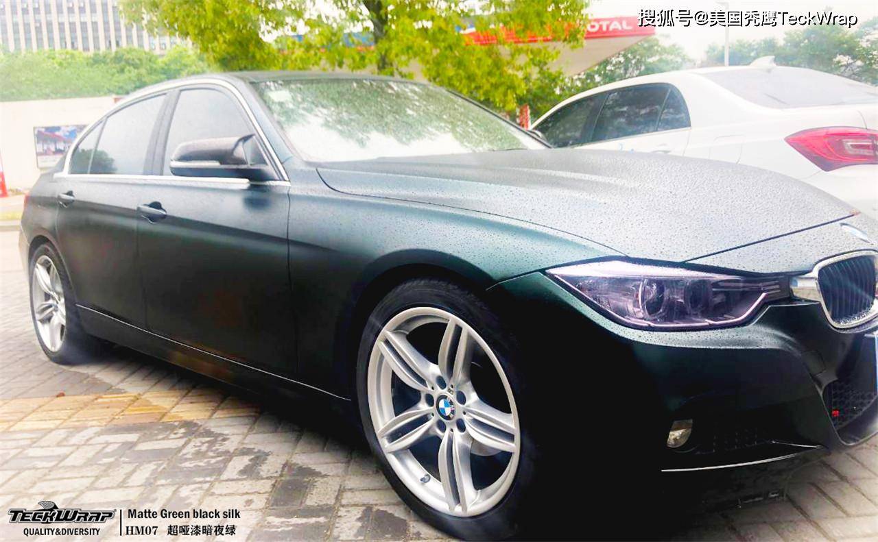 秃鹰teckwrap汽车车身改色贴进口膜hm07超哑漆暗夜绿宝马