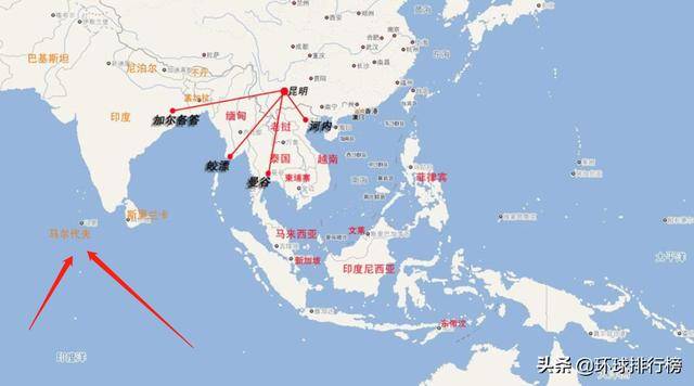 馬爾代夫位於南亞 距離印度南部約600公里,距離斯里蘭卡西南部約750