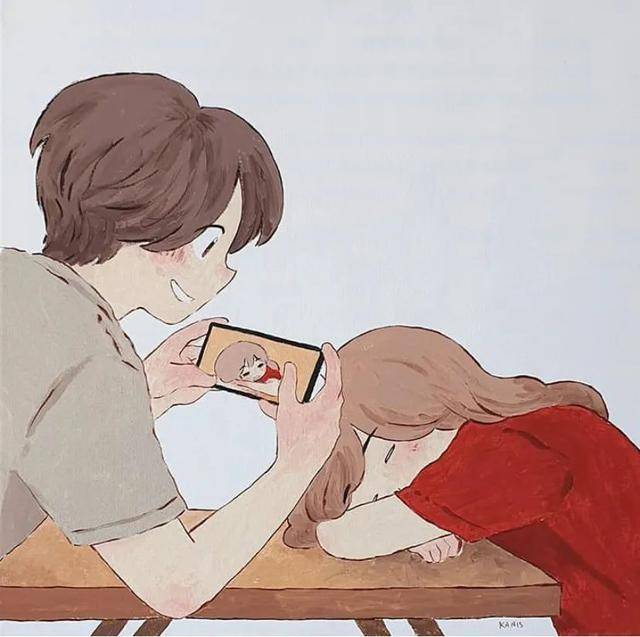 40张情侣间羞羞的甜蜜插画看完都想谈恋爱了