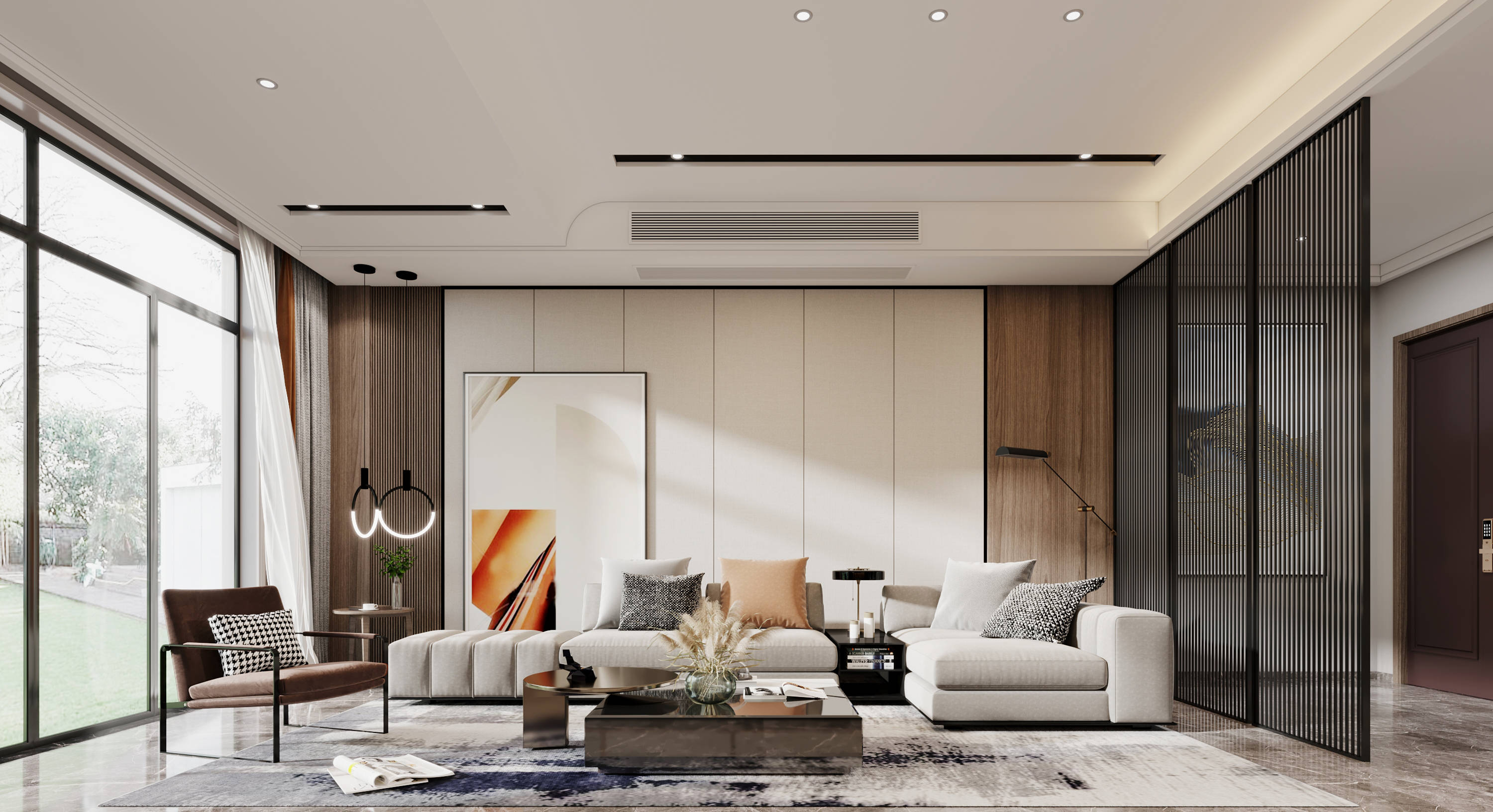 珊瑚装饰#客厅一层装修效果图下面这套诸暨大唐碧桂园的客户就是一对