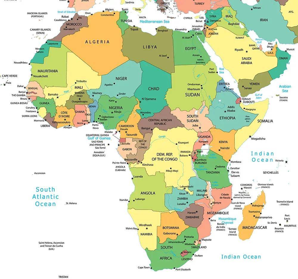 非洲部分国家 非洲各国采取分步解封,各国情况相差较大,经济水平较好