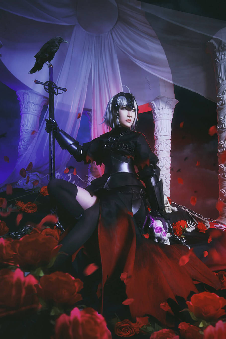 cos：霸气黑贞德，黑武士套装很漂亮。_角色