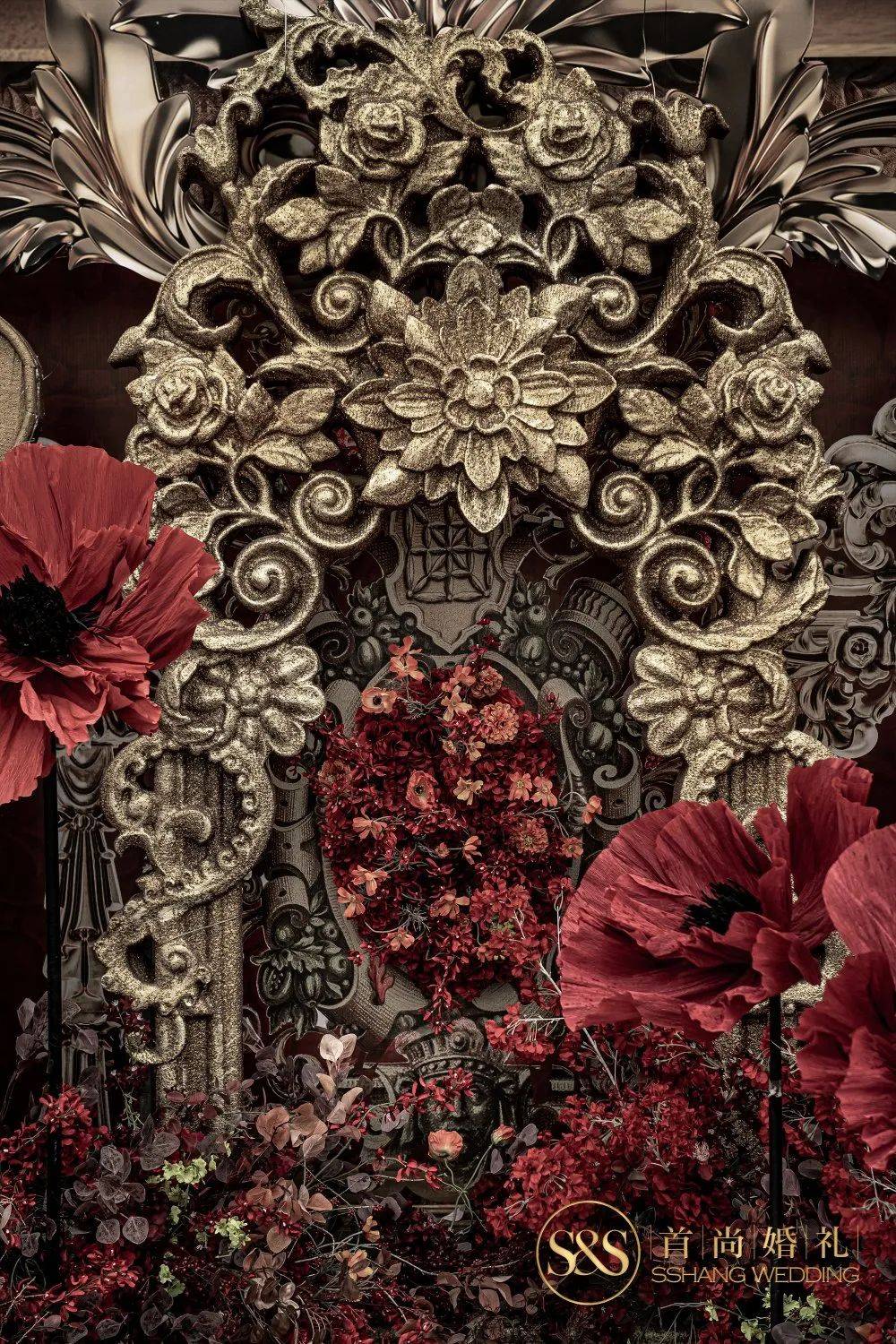 勃艮第红的红酒婚礼,古老的欧洲热情,欧式的红金浪漫