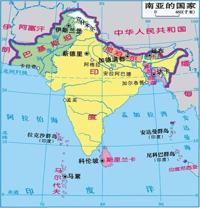 南亚七国及首都图片