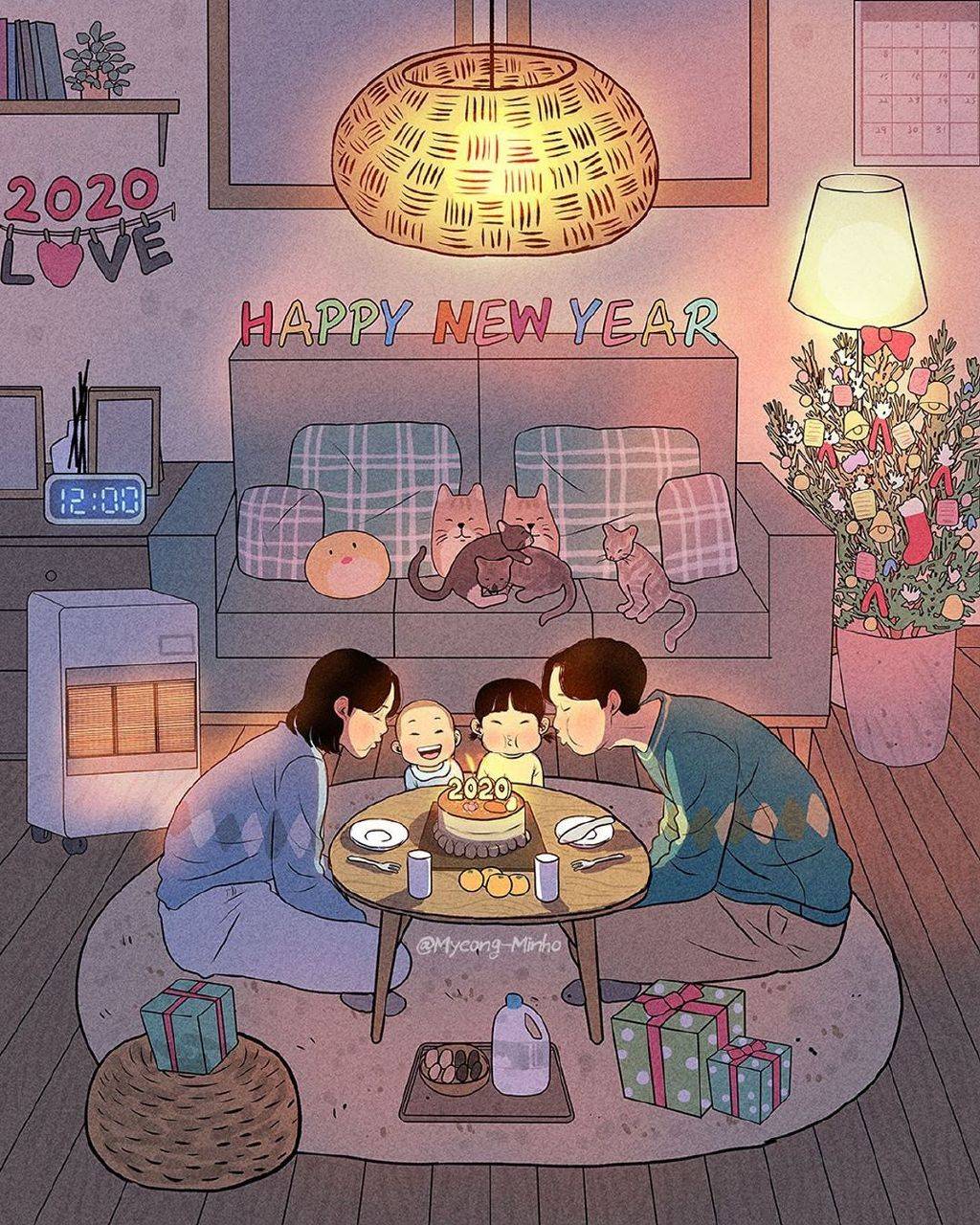 韩漫"一家四口理想生活"国内引热议,宝妈表示:现实难以实现_漫画