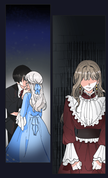 漫画《女反派和火骑士》:躲着男女主角,最后竟和男主角困了一觉