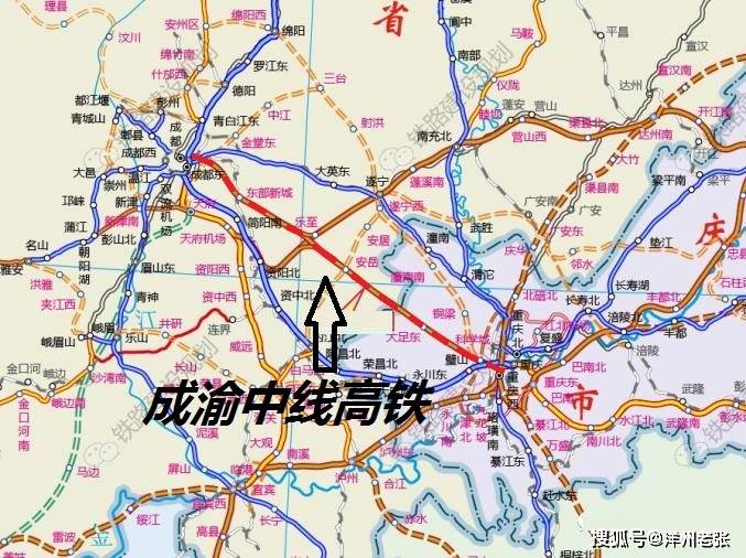 成渝中线高铁线路走向