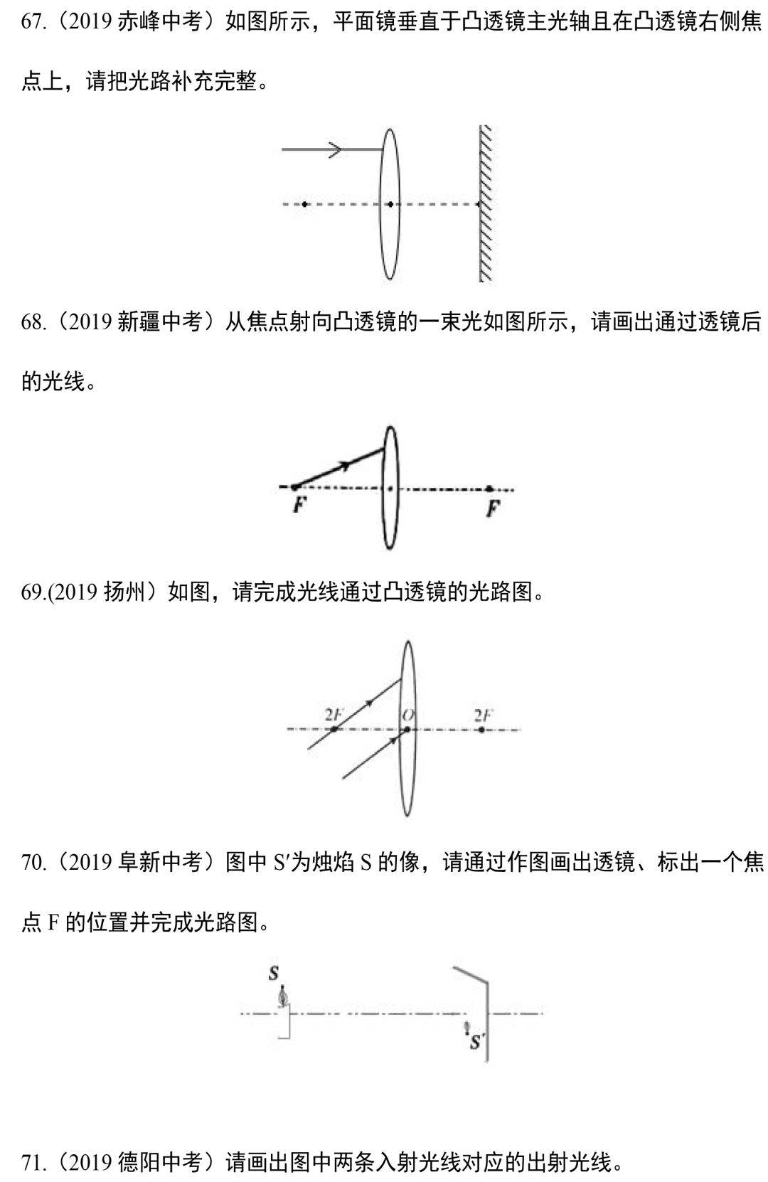 中考物理专题训练—光学作图题,这些精选作图题一定不能错过!