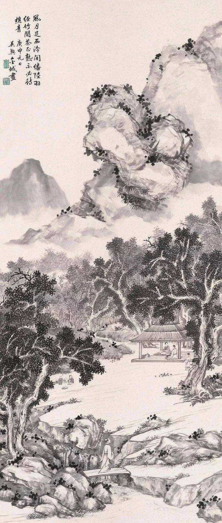 中国近现代画家金城被叹为夭折了的大师的山水画