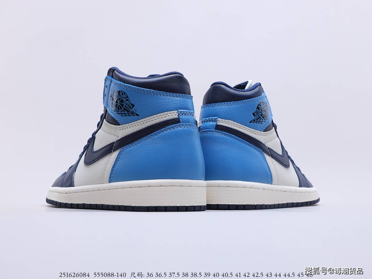 著称"褪色闪电"的乔丹aj1黑曜石 北卡蓝配色开箱测评!