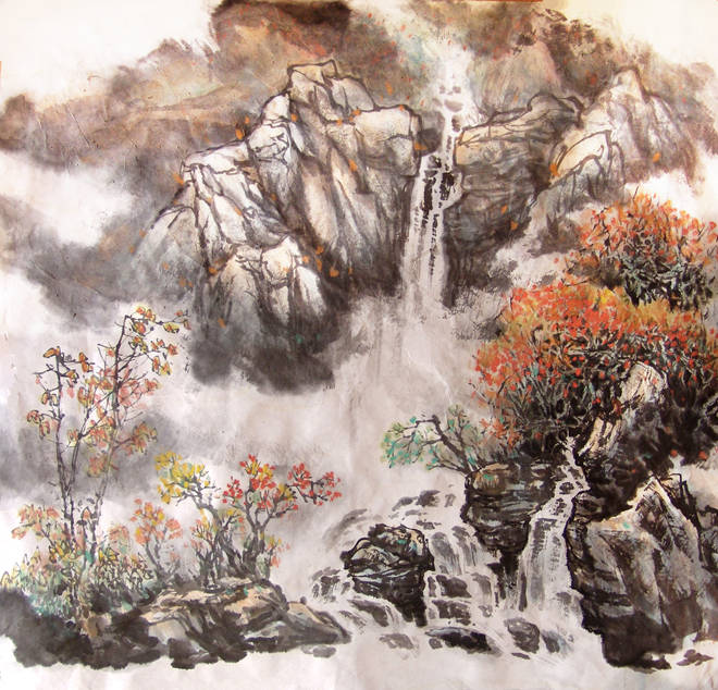 心灵深处一腔金色秀气画家杨柳青水墨山水观