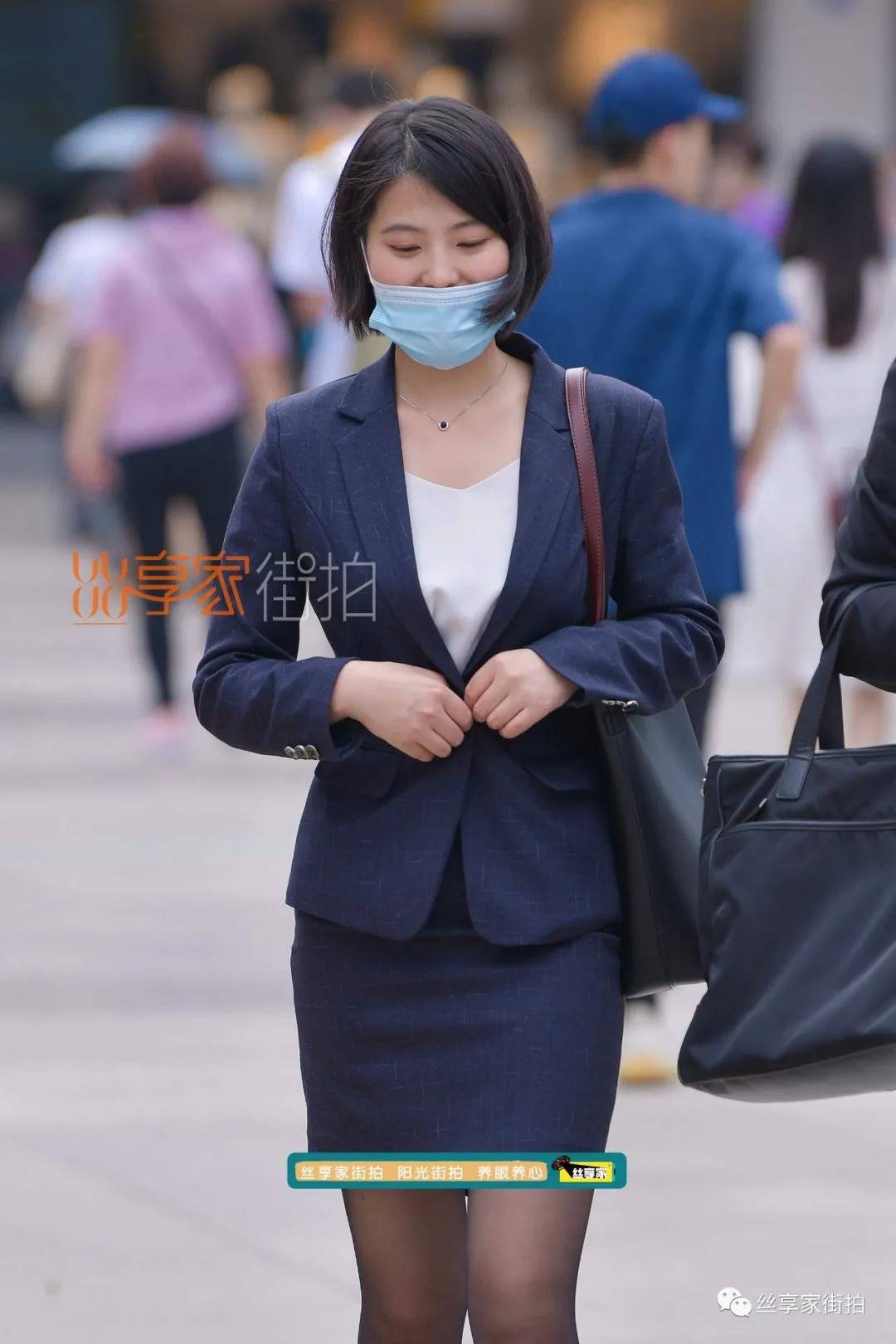 iess丝享家街拍ol制服黑色丝袜白领