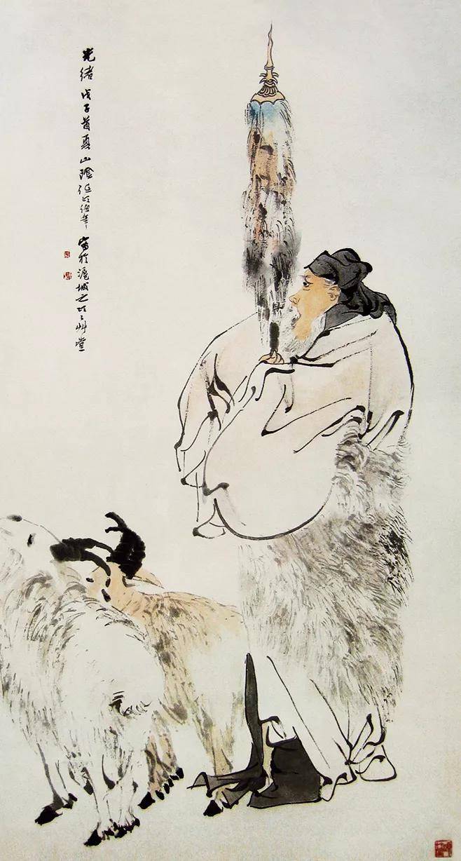 2 厘米纸本 设色酸寒尉像轴清·任颐首先,任伯年能将"写真"与"写意"这