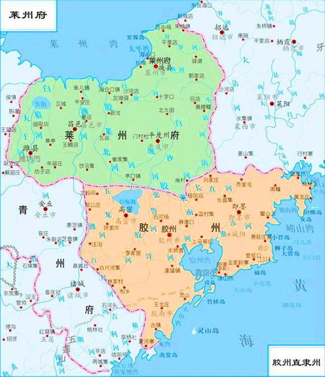 清朝山东地图高清版图片