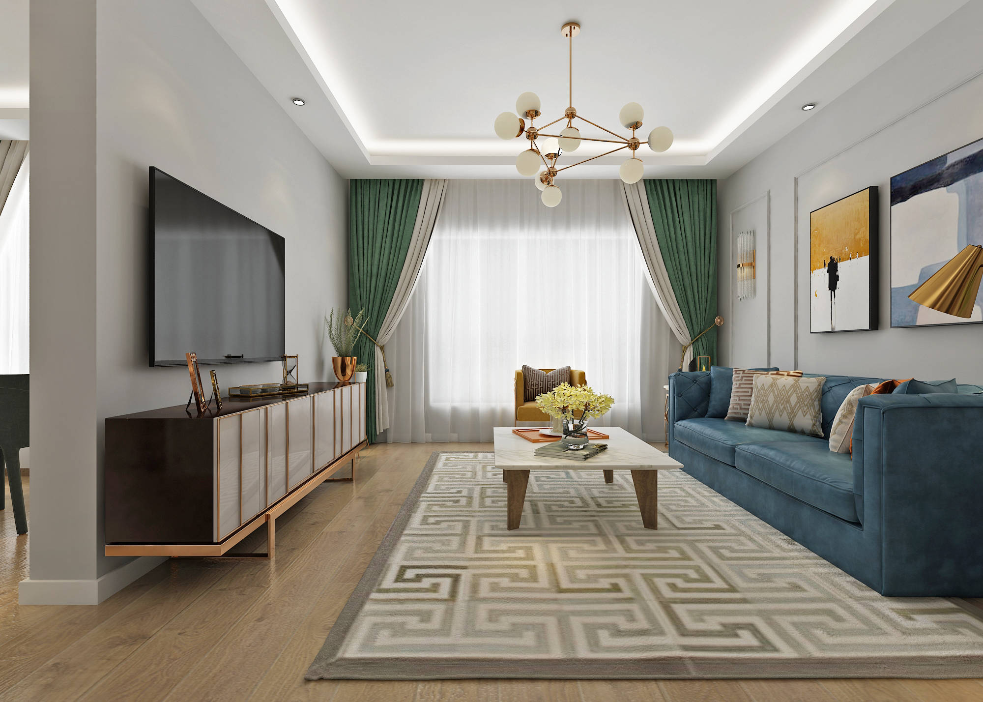 菏泽二所嘉苑180平复式装修效果图,现代风格