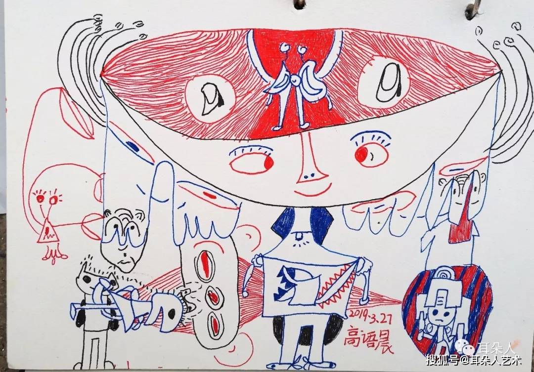 作品▲高语晨2019年4月作品"五一分享会,我跟孩子一起在耳朵人待了3天