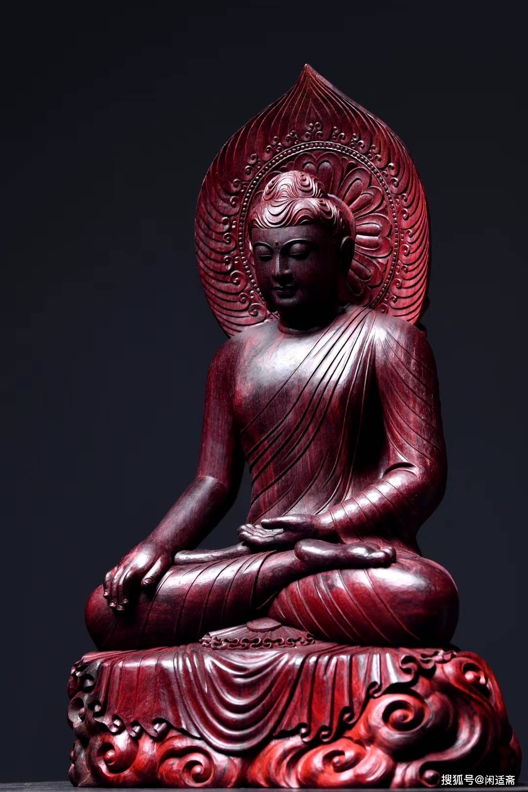 释迦牟尼佛摆件印度小叶紫檀木雕佛像精品