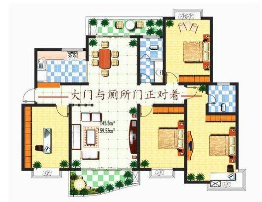 要避开不宜设置卫生间的方位,否则不仅影响卫生间的风水,还会影响宅运