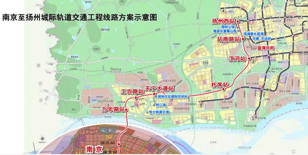 宁扬城际扬州段初步规划设计7个站点