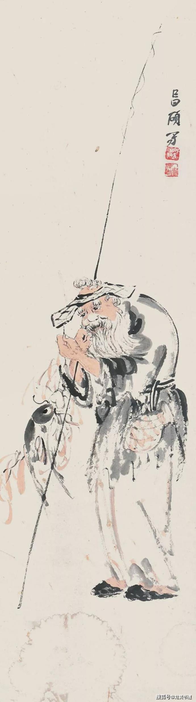 大师吴昌硕罕见人物画,生动古拙