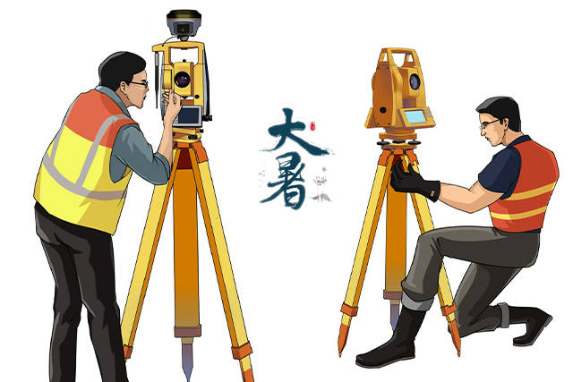 大暑40高温天气测绘人顶着日头仍旧在野外作业