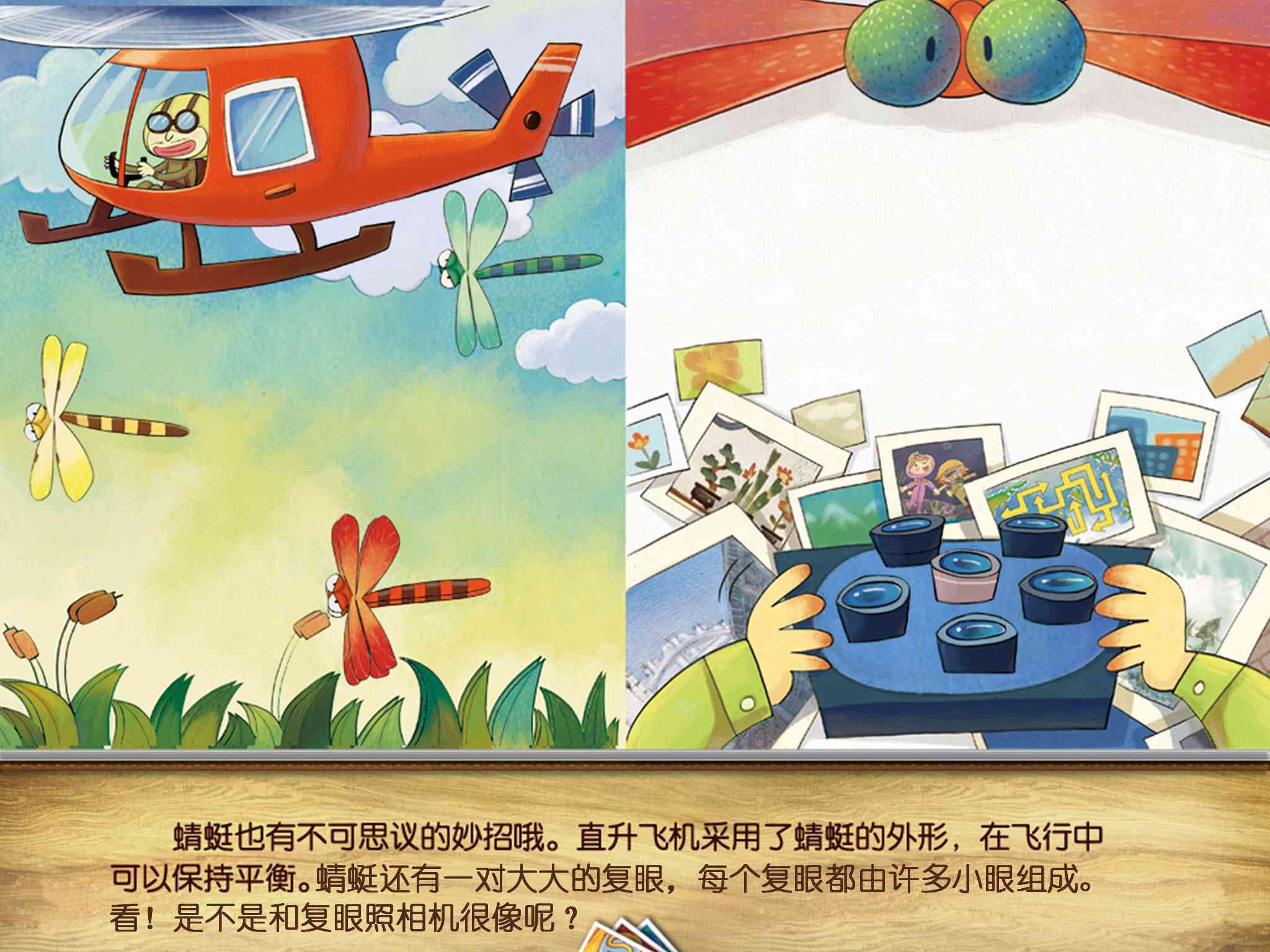 直升机是模仿蜻蜓,电子蛙眼是模仿青蛙,降落伞是模仿蒲公英