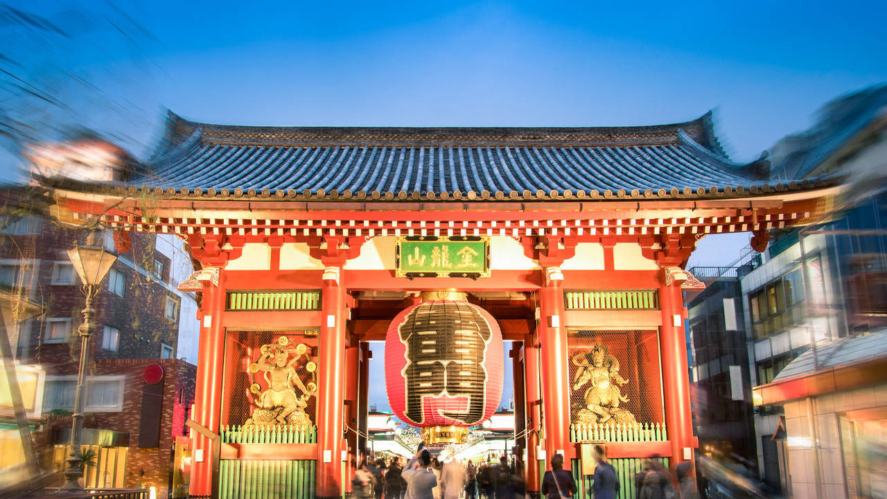 卫星看东京国际大都市中有寺庙也有
