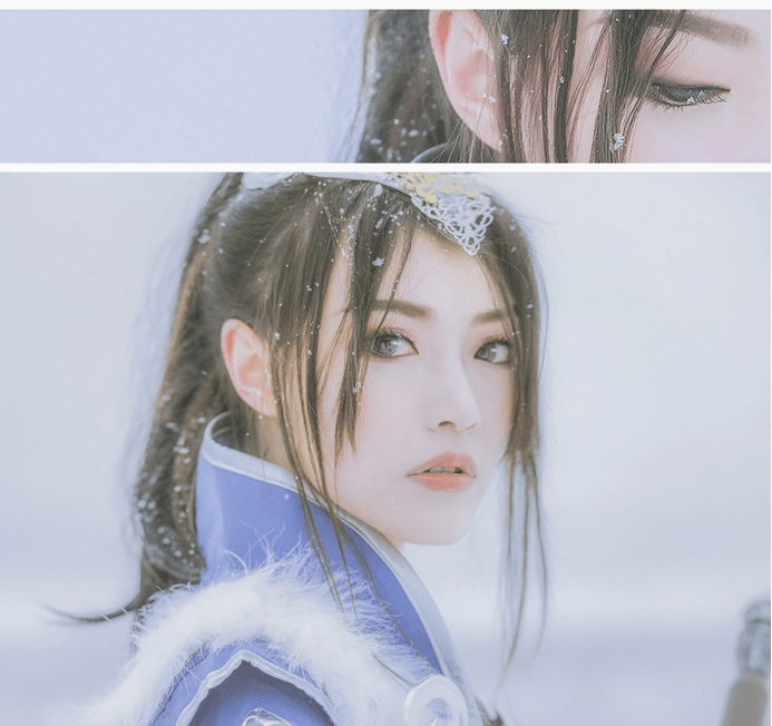 天刀国风女侠cos雪地舞剑,这腿露出来太杀了