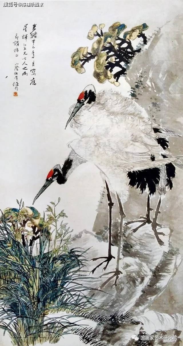 沈铨笔下的鹤仙风道骨栩栩如生