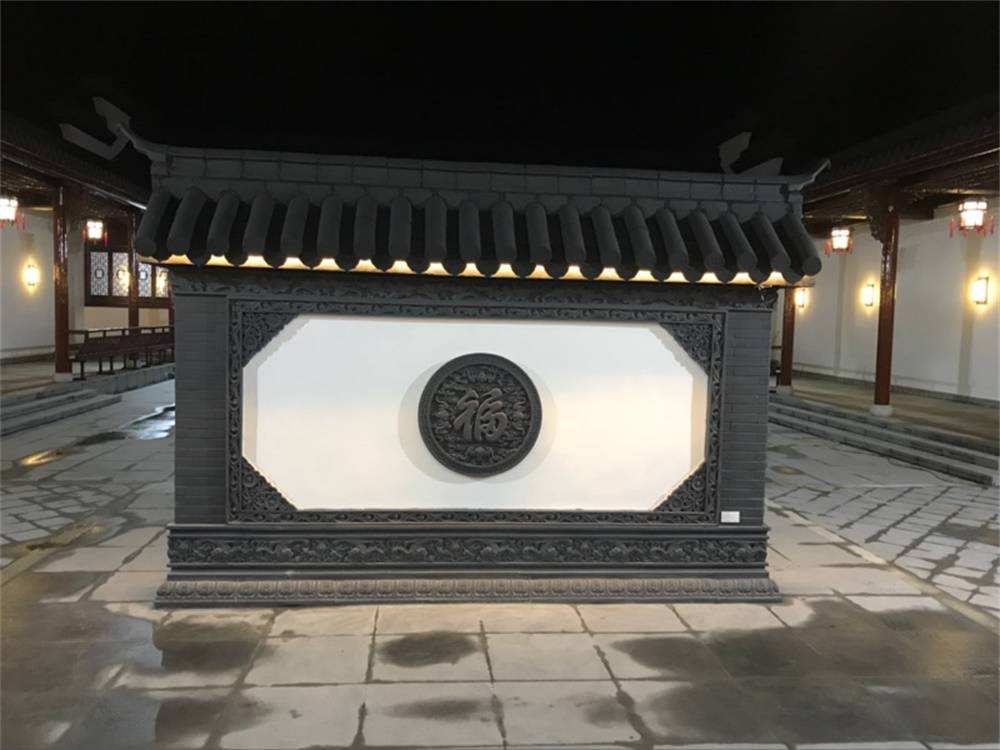 砖雕影壁墙,于风雅之中,凝练出浓厚的东方气韵