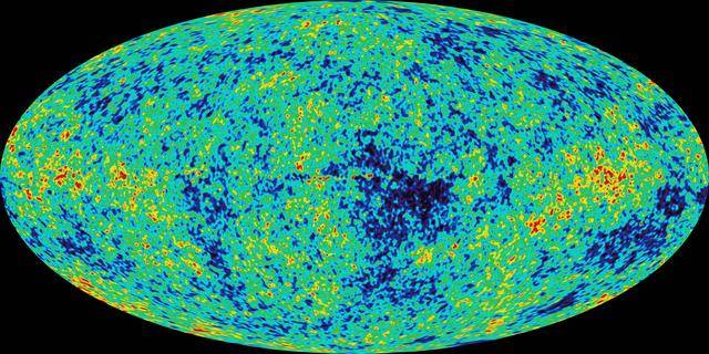 宇宙早期微波背景辐射模拟图