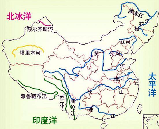 长江和黄河示意图详细图片