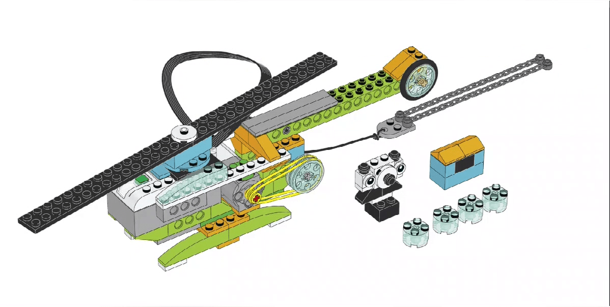拼搭乐高wedo直升机空中救援附带搭建图和程序