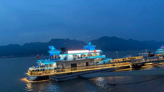 瓯江夜游码头图片
