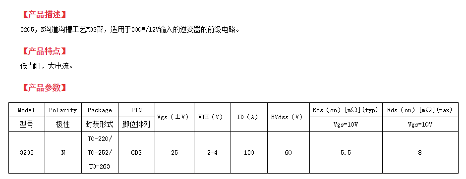 irf3205型號場效應管國產替代,提升12v輸入逆變器前級電路的轉換效率!