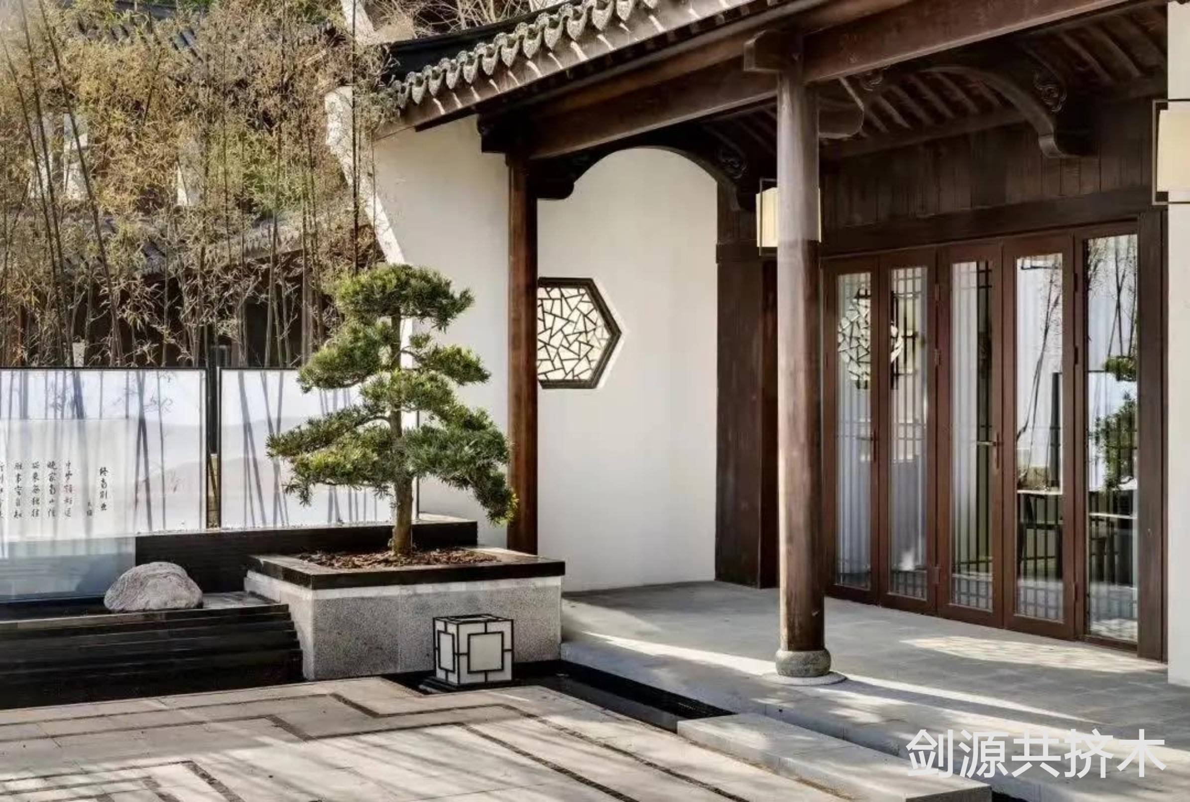 剑源共挤木中式园林景观经典组景手法鉴赏