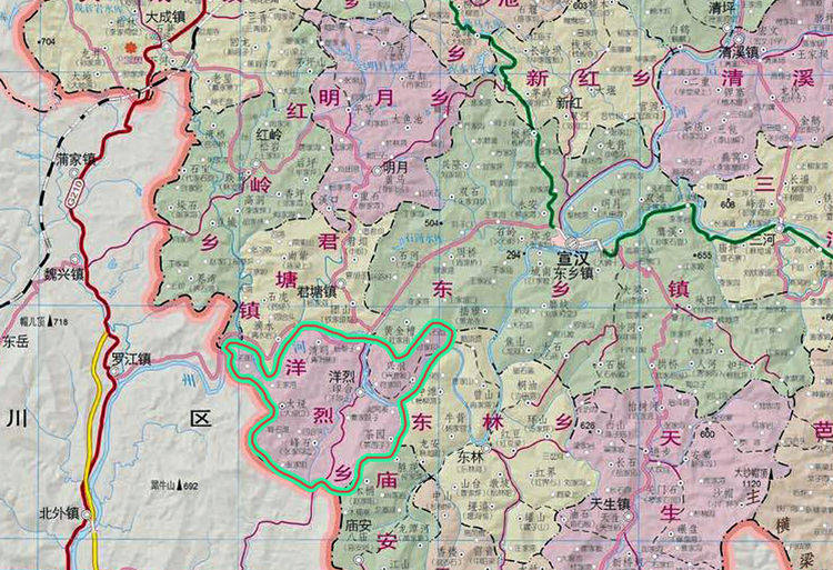 达州市宣汉县地图照片图片