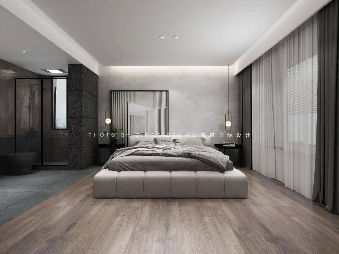 150㎡现代极简风装修设计经典黑白灰打造诗意简生活