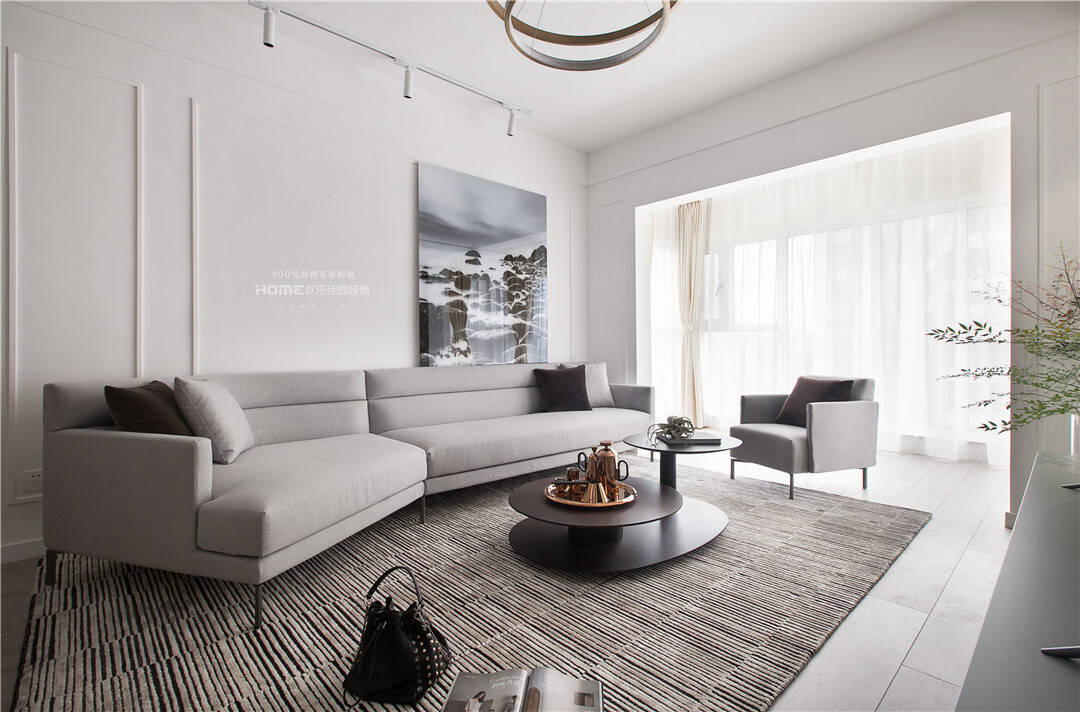 100平现代简约,小户型值得拥有的黑白灰格调