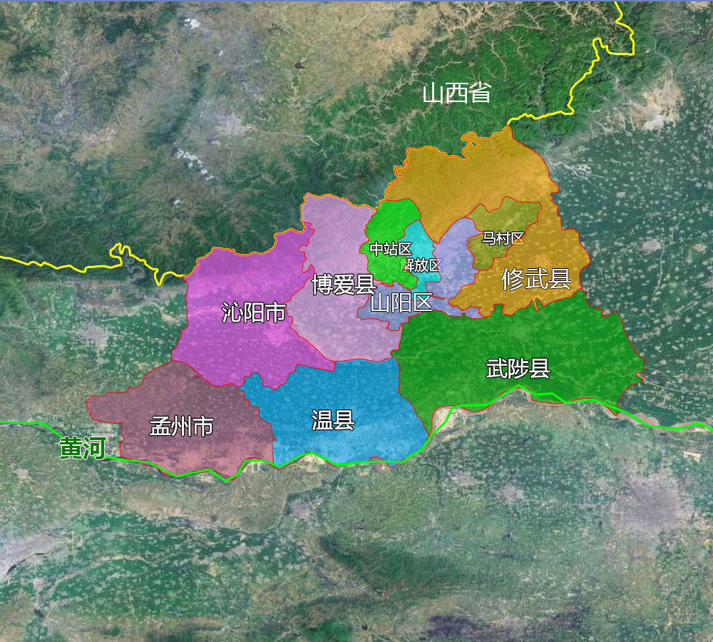 12张地形图,快速了解河南省焦作各市辖区县市